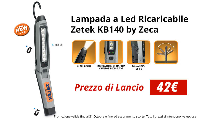 Lampada a LED Ricaricabile Zetek KB140