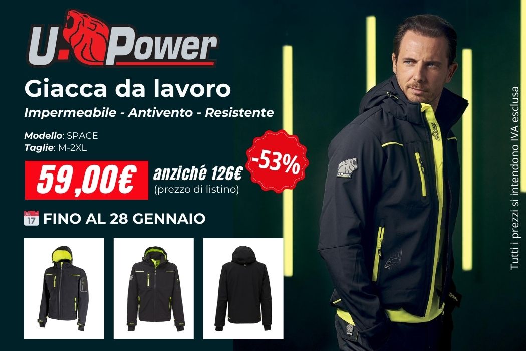 Giacca softshell U-POWER linea FUTURE modello SPACE COLORE BLACK